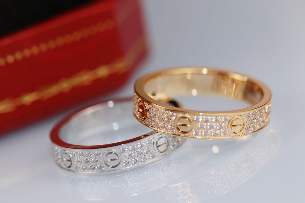 CARTIER LOVE RING 3.6MM DIAMOND PAVED