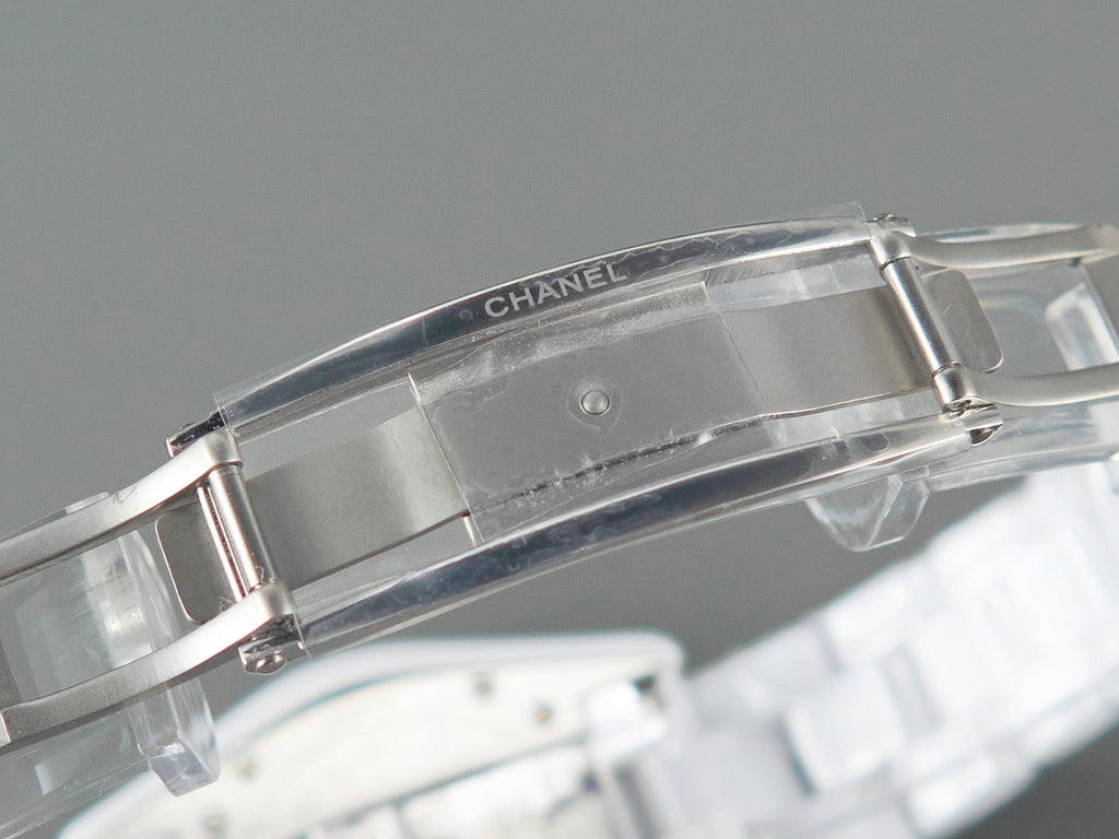 CHANEL J12 33mm Quartz White Ceramic Diamond Numerals Pink Mop Dial