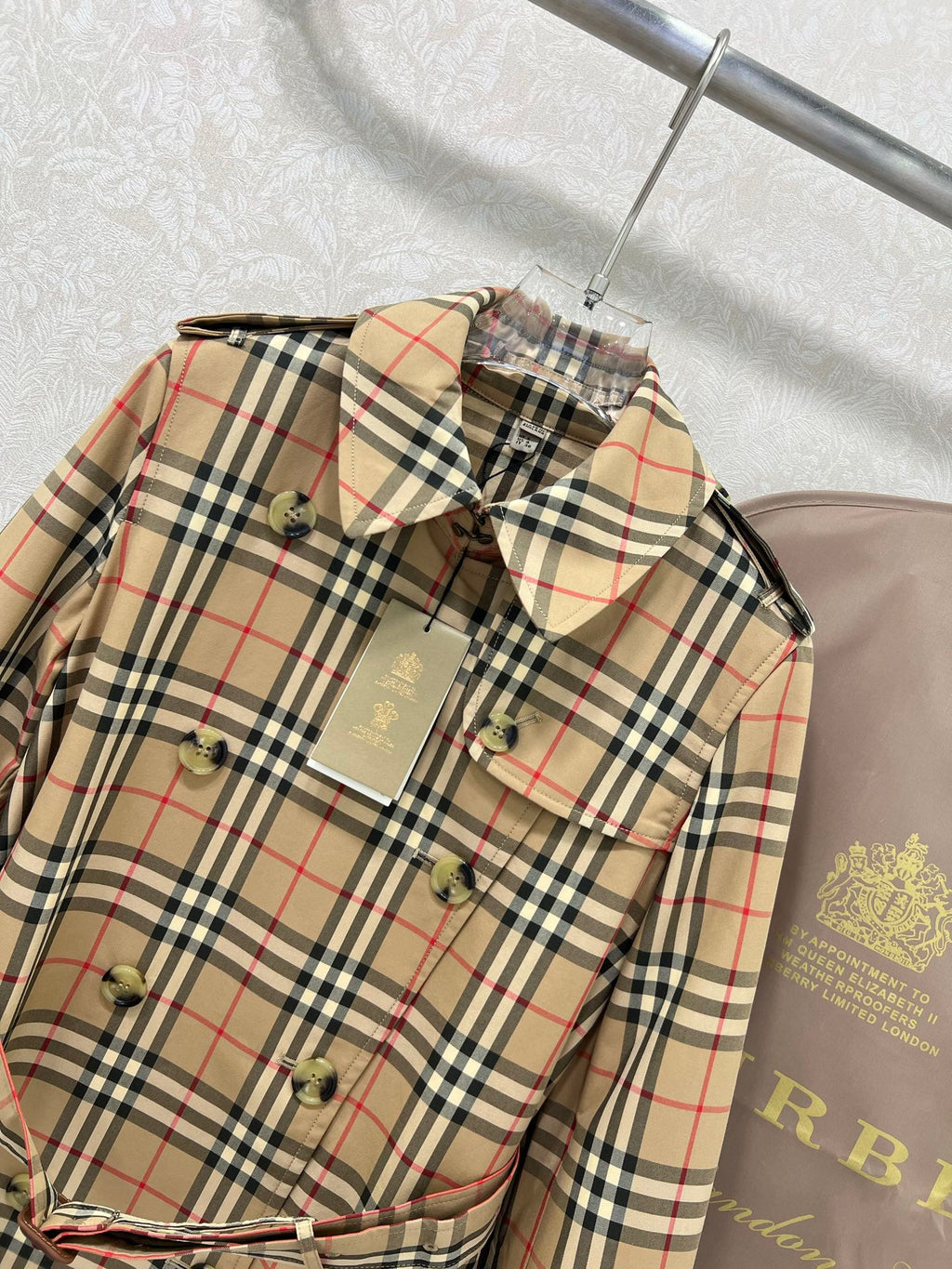BURBERRY PLAID TRENCH COAT 275085