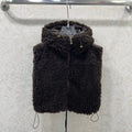 MONCLER 25S SHAGGY VEST IN BROWN 103