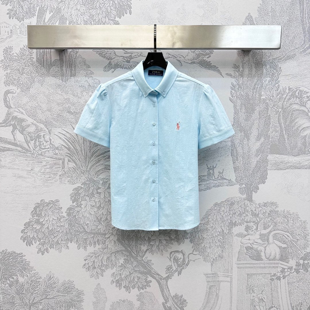 RALPH LAUREN SHORT-SLEEVE SHIRT LIGHT BLUE 274782